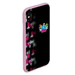 Чехол iPhone XS Max матовый Игра в кальмара x Fall Guys, цвет: 3D-розовый — фото 2