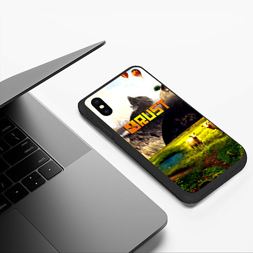 Чехол iPhone XS Max матовый Rust poster game / 3D-Черный – фото 3