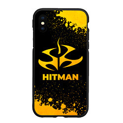 Чехол iPhone XS Max матовый Hitman - gold gradient, цвет: 3D-черный