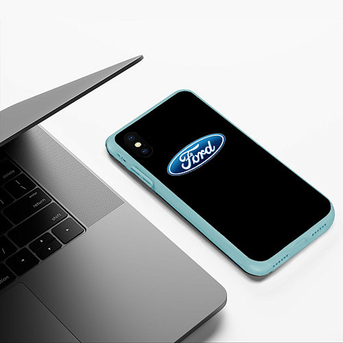 Чехол iPhone XS Max матовый Ford sport auto / 3D-Мятный – фото 3