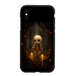 Чехол iPhone XS Max матовый Призрак в лесу - скелет, цвет: 3D-черный