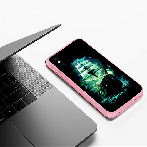 Чехол iPhone XS Max матовый Изумрудный парусник / 3D-Баблгам – фото 3