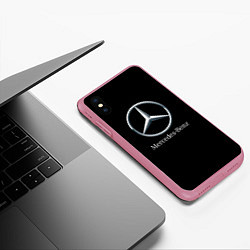Чехол iPhone XS Max матовый Mercedes-benz sport auto, цвет: 3D-малиновый — фото 2