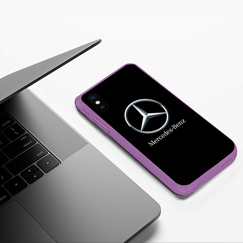 Чехол iPhone XS Max матовый Mercedes-benz sport auto / 3D-Фиолетовый – фото 3