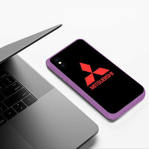 Чехол iPhone XS Max матовый Mitsubishi sportcar / 3D-Фиолетовый – фото 3