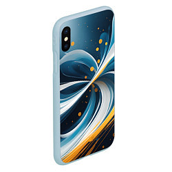 Чехол iPhone XS Max матовый Закрученная абстракция от нейросети, цвет: 3D-голубой — фото 2