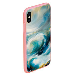 Чехол iPhone XS Max матовый Штормовые волны океана, цвет: 3D-баблгам — фото 2