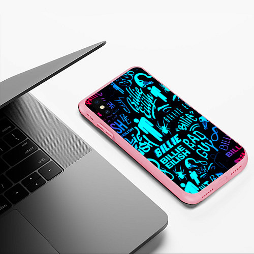 Чехол iPhone XS Max матовый Billie Eilish neon pattern / 3D-Баблгам – фото 3