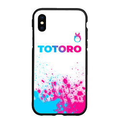 Чехол iPhone XS Max матовый Totoro neon gradient style: символ сверху