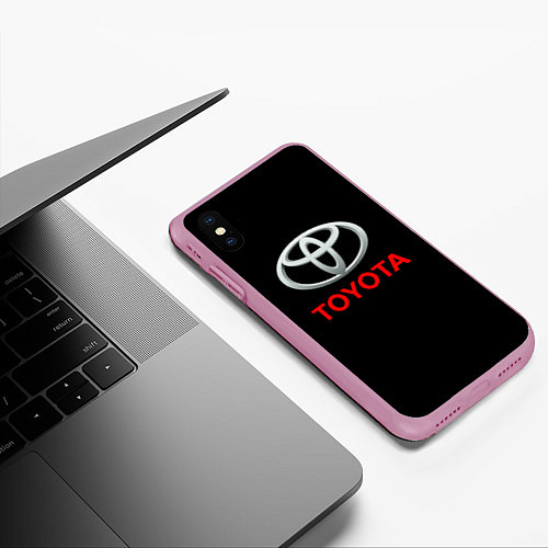 Чехол iPhone XS Max матовый Toyota sport car / 3D-Розовый – фото 3