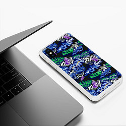 Чехол iPhone XS Max матовый Граффити паттерн, цвет: 3D-белый — фото 2