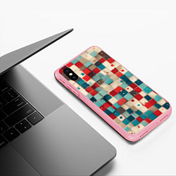 Чехол iPhone XS Max матовый Ретро квадраты ванильные, цвет: 3D-баблгам — фото 2