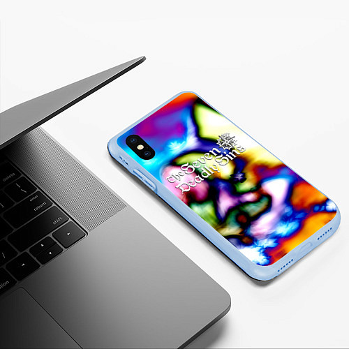 Чехол iPhone XS Max матовый 7 смертных грехов топ аниме / 3D-Голубой – фото 3