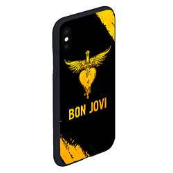 Чехол iPhone XS Max матовый Bon Jovi - gold gradient, цвет: 3D-черный — фото 2