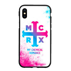 Чехол iPhone XS Max матовый My Chemical Romance neon gradient style, цвет: 3D-черный