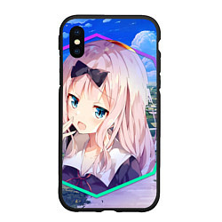 Чехол iPhone XS Max матовый Kaguya-sama wa Kokurasetai Чика Фудживара, цвет: 3D-черный