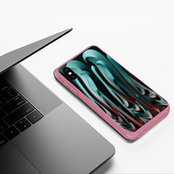 Чехол iPhone XS Max матовый Металлический рельеф, цвет: 3D-малиновый — фото 2