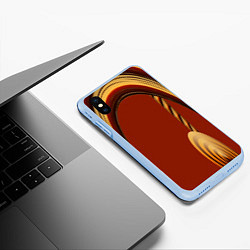 Чехол iPhone XS Max матовый Древесные изгибы, цвет: 3D-голубой — фото 2