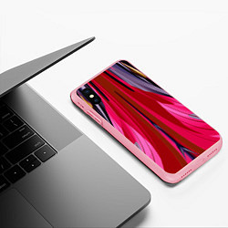 Чехол iPhone XS Max матовый Сине-малиновый узор, цвет: 3D-баблгам — фото 2