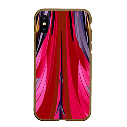 Чехол iPhone XS Max матовый Сине-малиновый узор, цвет: 3D-коричневый