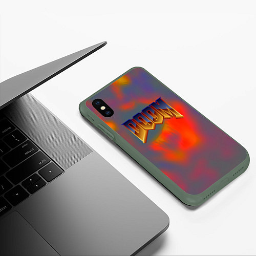 Чехол iPhone XS Max матовый Дум планета марс / 3D-Темно-зеленый – фото 3