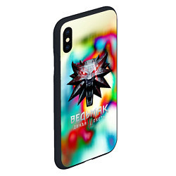 Чехол iPhone XS Max матовый Ведьмак школа волка, цвет: 3D-черный — фото 2