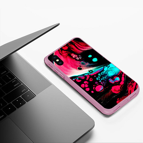 Чехол iPhone XS Max матовый Пигмент / 3D-Розовый – фото 3