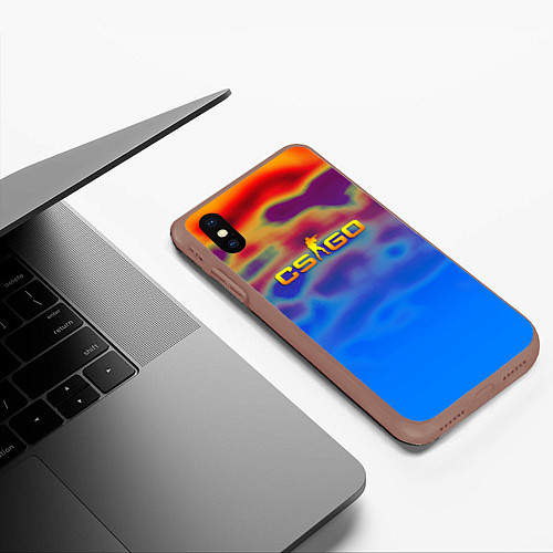 Чехол iPhone XS Max матовый Кс го пантера скин / 3D-Коричневый – фото 3