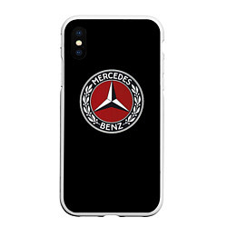 Чехол iPhone XS Max матовый Mercedes auto sport car, цвет: 3D-белый