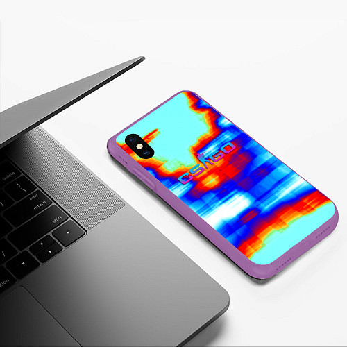 Чехол iPhone XS Max матовый Cs go gradient skin / 3D-Фиолетовый – фото 3