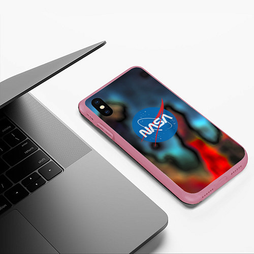 Чехол iPhone XS Max матовый Nasa space star collection / 3D-Малиновый – фото 3