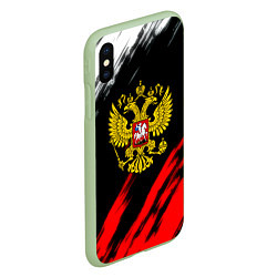 Чехол iPhone XS Max матовый Russia stripes, цвет: 3D-салатовый — фото 2