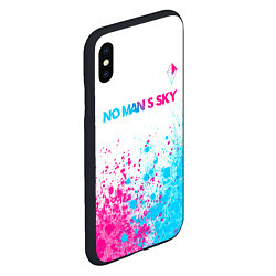 Чехол iPhone XS Max матовый No Mans Sky neon gradient style: символ сверху, цвет: 3D-черный — фото 2