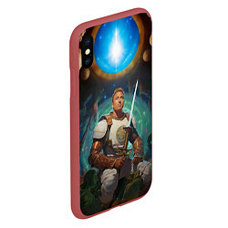 Чехол iPhone XS Max матовый Гачимучи Билли Харингтон рыцарь, цвет: 3D-красный — фото 2