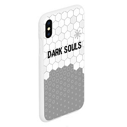 Чехол iPhone XS Max матовый Dark Souls glitch на светлом фоне: символ сверху, цвет: 3D-белый — фото 2