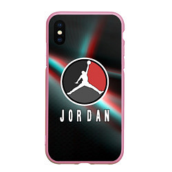 Чехол iPhone XS Max матовый Nba jordan sport, цвет: 3D-розовый