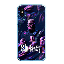 Чехол iPhone XS Max матовый Slipknot: guitar, цвет: 3D-голубой