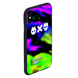 Чехол iPhone XS Max матовый Love Death and Robots flame, цвет: 3D-черный — фото 2