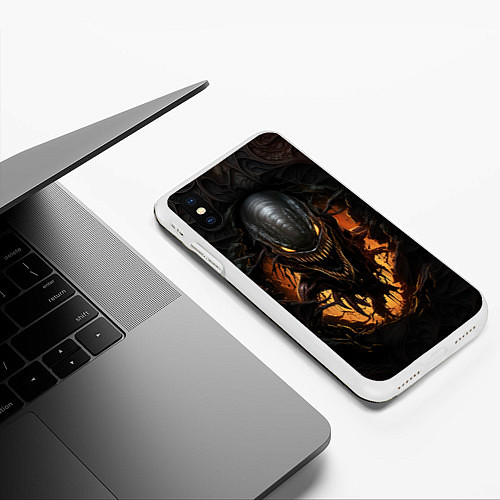 Чехол iPhone XS Max матовый Монстр внутри меня / 3D-Белый – фото 3