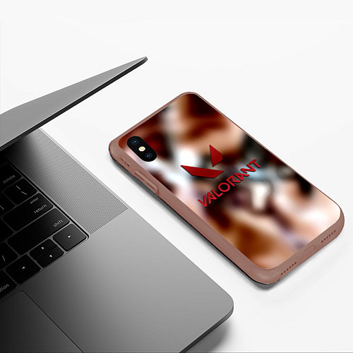 Чехол iPhone XS Max матовый Valorant riot games / 3D-Коричневый – фото 3