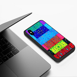 Чехол iPhone XS Max матовый Геометрическая абстракция - капли дождя, цвет: 3D-черный — фото 2