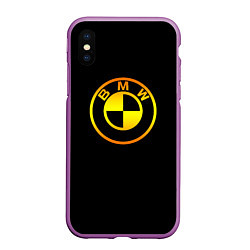 Чехол iPhone XS Max матовый Bmw sport gradient, цвет: 3D-фиолетовый