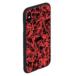 Чехол iPhone XS Max матовый Каменная текстура коралловый, цвет: 3D-черный — фото 2