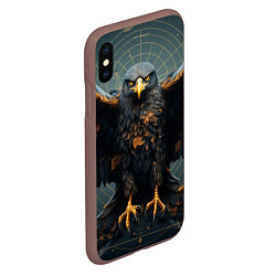 Чехол iPhone XS Max матовый Орёл с расправленными крыльями, цвет: 3D-коричневый — фото 2