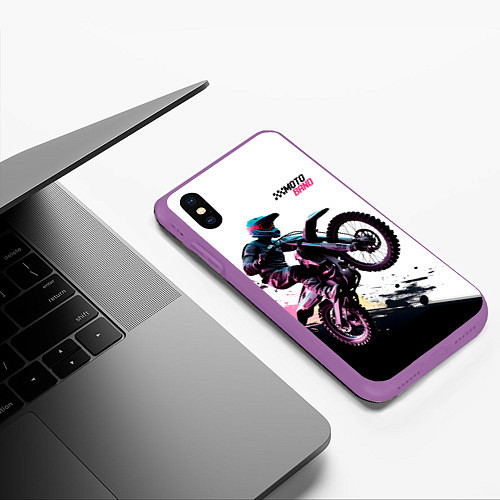 Чехол iPhone XS Max матовый Moto band / 3D-Фиолетовый – фото 3