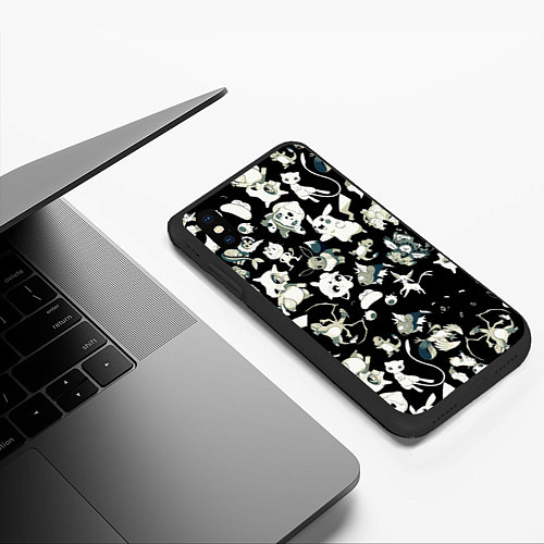 Чехол iPhone XS Max матовый Пикачу и сборник аниме покемонов / 3D-Черный – фото 3