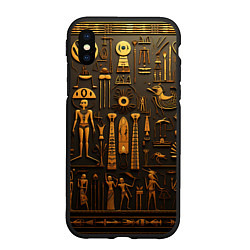 Чехол iPhone XS Max матовый Арт в стиле египетских письмен, цвет: 3D-черный