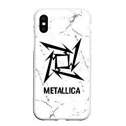 Чехол iPhone XS Max матовый Metallica glitch на светлом фоне, цвет: 3D-белый