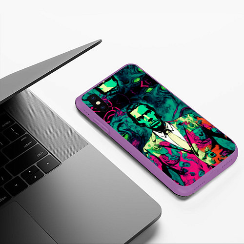Чехол iPhone XS Max матовый Че Гевара в современном стиле / 3D-Фиолетовый – фото 3