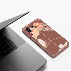 Чехол iPhone XS Max матовый Make love - not war, цвет: 3D-коричневый — фото 2